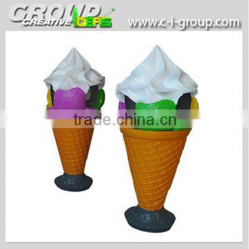 fiberglass ice cream cone trash can new