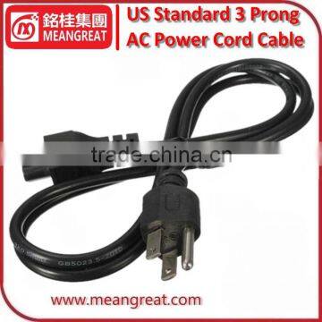 US Standard 3 Prong AC Power Cord Cable photo-2