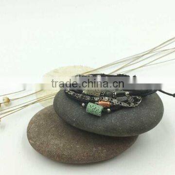 Bob Trading Custom Volcanic Lava Rock Stone Bracelet Women Stainless Steel Jewelry