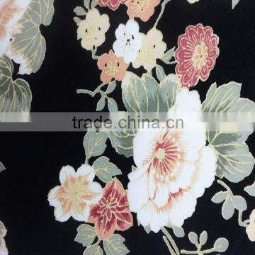 2015 Xiangsheng flower viscose printed rayon plain fabric