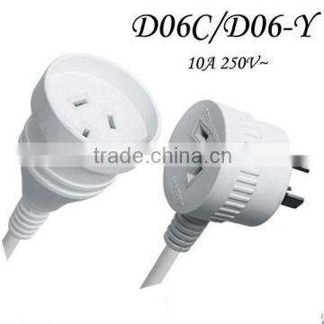 Australian Standard moulded extension power cord SAA plug power adapter