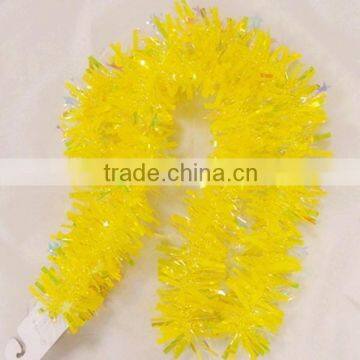 Fashion Decorative PVC Yellow Cheap Christmas Thick Tinsel Garland