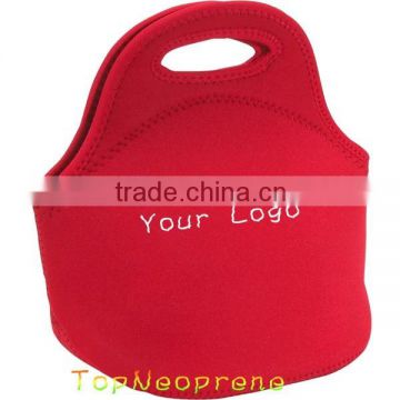 Fashional red color outdoor cooler neoprene picnic lunch tote bag