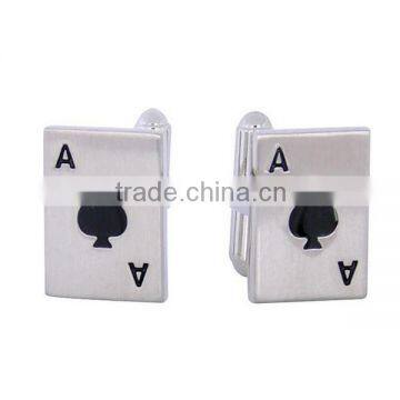 Aigner Cufflink Cuff Daddy Silvertone Ace of Spades Cuff Links Make Custom Cufflinks
