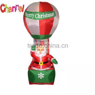 led inflatable hot air balloon santa outhouse christmas inflatable decoration