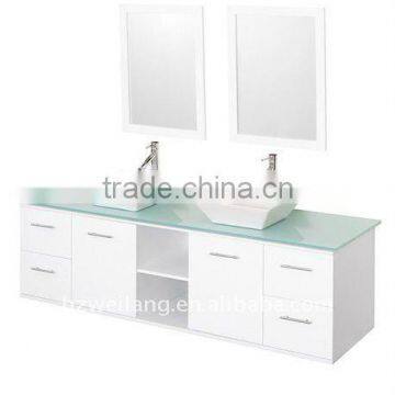 Modern Double Sink Solid Wood Bathroom Vanity