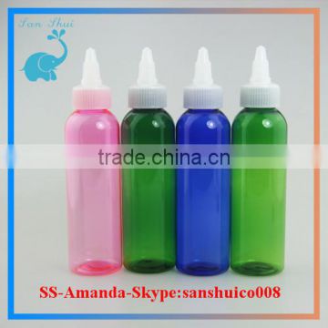 big size 4oz 120ml colored pet bottle with twist cap