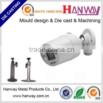 Guangdong manufacture die cast cctv camera mount kit, aluminum cast cctv part, CNC, NCT with OEM service