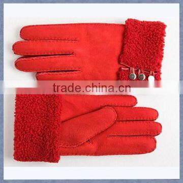 Double Face Sheep Leather Fur Glove