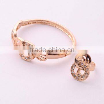 Africa Ahinestone Crystal Bridal Jewelry Sets Earings Bracelet Necklace Ring Jewelry Set for Women