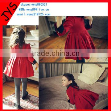 High Quality Fashion Charm Red Girl Dress /Girls Party Dress For Autumn Wholesale