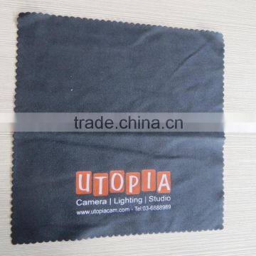 microfiber cleaning lens eyeglass sunglass cloth black clot silk screen custom logo printing
