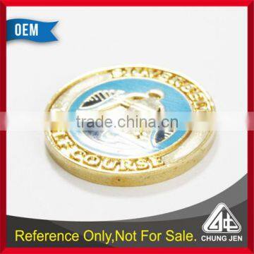 Wholesale bulk nickel soft enamel/ cloisonne laser logo trolley token coin