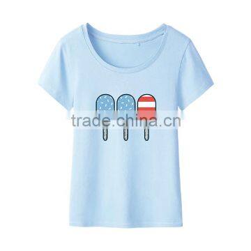Manufacturer China Custom Women's Clothing Cotton Loose Bluk t- Shirt Printer for Sale photo-3
