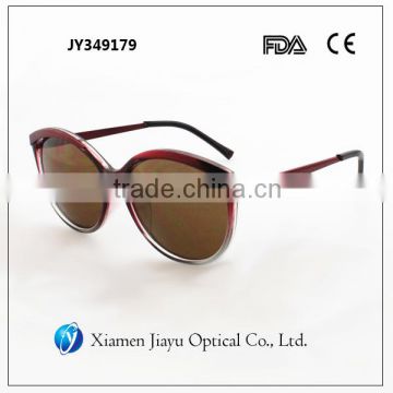 Red top quality plastic polarized sunglasses for ladies