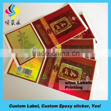 Lowest cost waterproof vcector wine label redlabel led sticker for bottle
