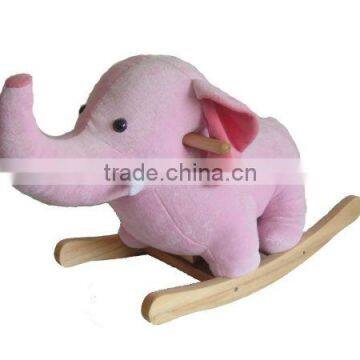 Plush pink elephant cheap rocking horse