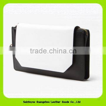 15634 Splicing Color Leather Long Style Clutch Bag Purse photo-2