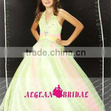 StyleMW0167 New Arrival Organza Crystal Little Girls Ball Gown evening dresses with stones