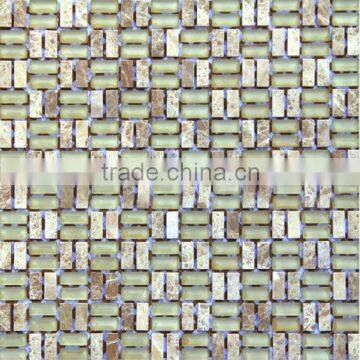 Glass mix stone mosaic tile of indoor (PMGA036)