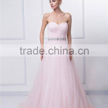 Hotsale A-line Sweetheart Neckline Design Used Organza Fabric With a Beautiful Sash Bridal/bridalmaid Dress photo-4