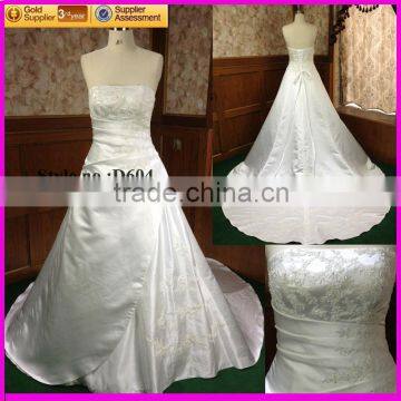 taffeta wedding dress with Ivory embroidery