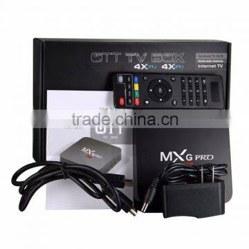 2016 factory price android 5.1 lollipop tv box mxG pro 4k international tv box with Kodi 16.0