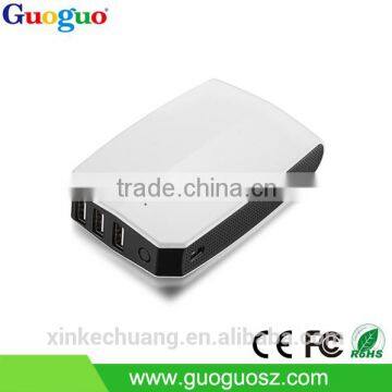 Guoguo 3USB 2.1A 5V power bank 13000mAh printing UV portable bateria celular