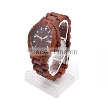 2016 Hot Selling Fashion Round Quartz Wood Watch photo-3