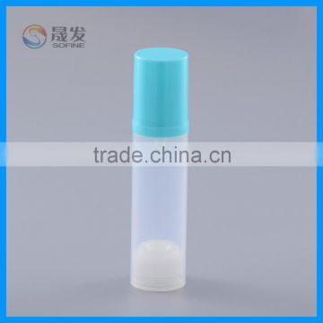 Plastic bottle cosmetic packaging with airless pump bottle