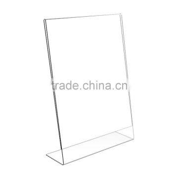 Tabletop Clear L-shape acrylic sign holder A5 for restaurant