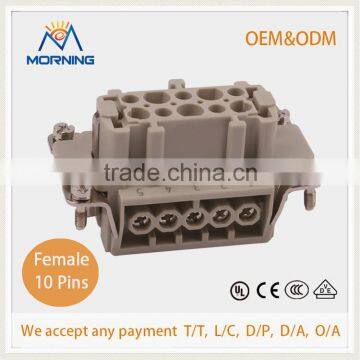 HE-010-M, Industrial Copper Alloy Material Industrial 10 Pins Multi Pin Power Connector, Male Screw Terminal photo-2