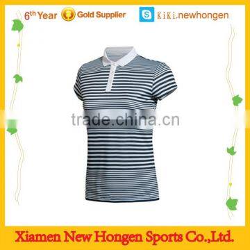 custom women striped badminton sports jerseys polo shirts