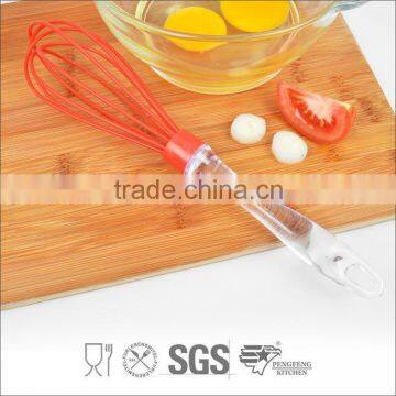 10"Silicone rotary push whisk with plastic handle