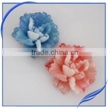 Wholesale flat back rhinestone flower jade stone