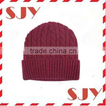 2016 new arrival custom cable thick knit beanie