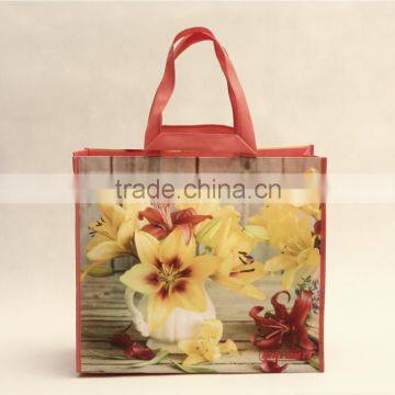 2015 hot sale recyclable bopp laminated tote pp woven shopping bag