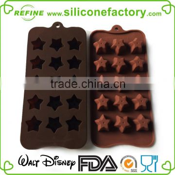 silicone mould with a hole for hanging, star shape silicone chocolate model