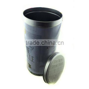 Round tin container for brush pot