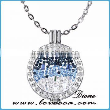 Alloy Necklace Locket, Coin Gold Necklace,Charm Crystal Necklace Women