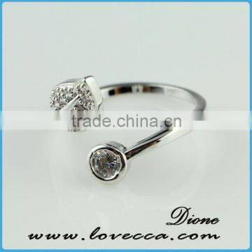 Hot sale high quality zircon stone shining finger silver ring jewelry