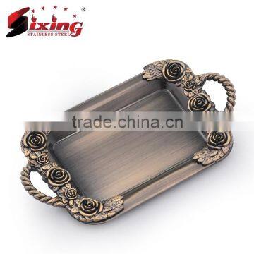 Popular Arab Copper Plated Serving Tray With Two Handles photo-3