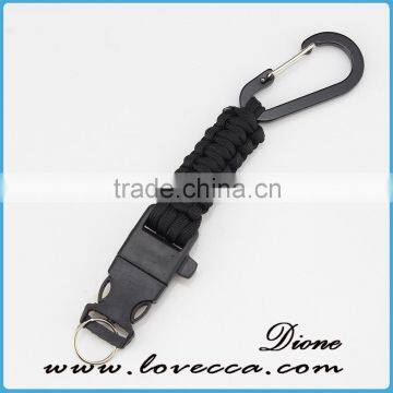 550 paracord keychain with carabiner and firestarter buckle