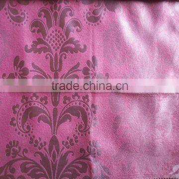 Polyester Luxury Stripe Baroque Jacquard Blackout Fleece Fabric Curtain