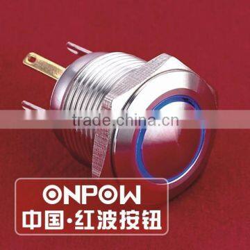 ONPOW 16mm Domed actuator ring illuminated momentary metal push button switch (GQ16B-10E/JL/B/2.8V/S) CE, RoHS