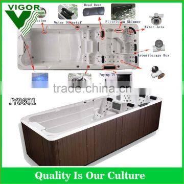 6 meter Sex dual zone large swim spa pool / free standing acrylic discount swim spa