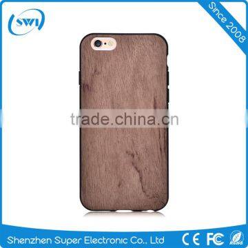 2016 New Luxury TPU+Red Sandal Wooden Back Cases Cover For Iphone 6 6S 6 Plus