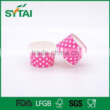 Eco-friendly Disposable Custom Pattern Pink Paper Ice Cream Cups