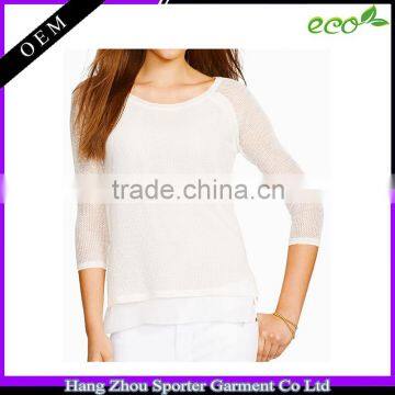 16FZLS10 knitting linen sweater for women linen top