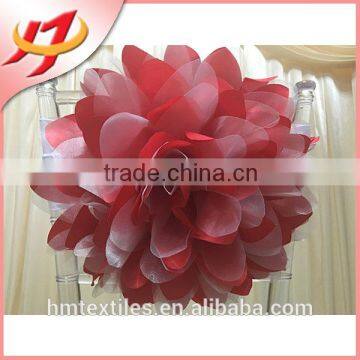 Beautiful big pink flower chair sash for wedding decoration